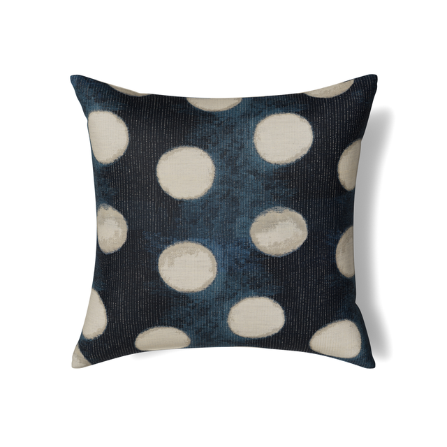 Ann Gish Blue Silver 24x24 Eclipse Pillow
