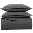 Ann Gish Charcoal King Cotton Canvas Coverlet Set