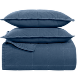 Ann Gish Denim King Cotton Canvas Coverlet Set