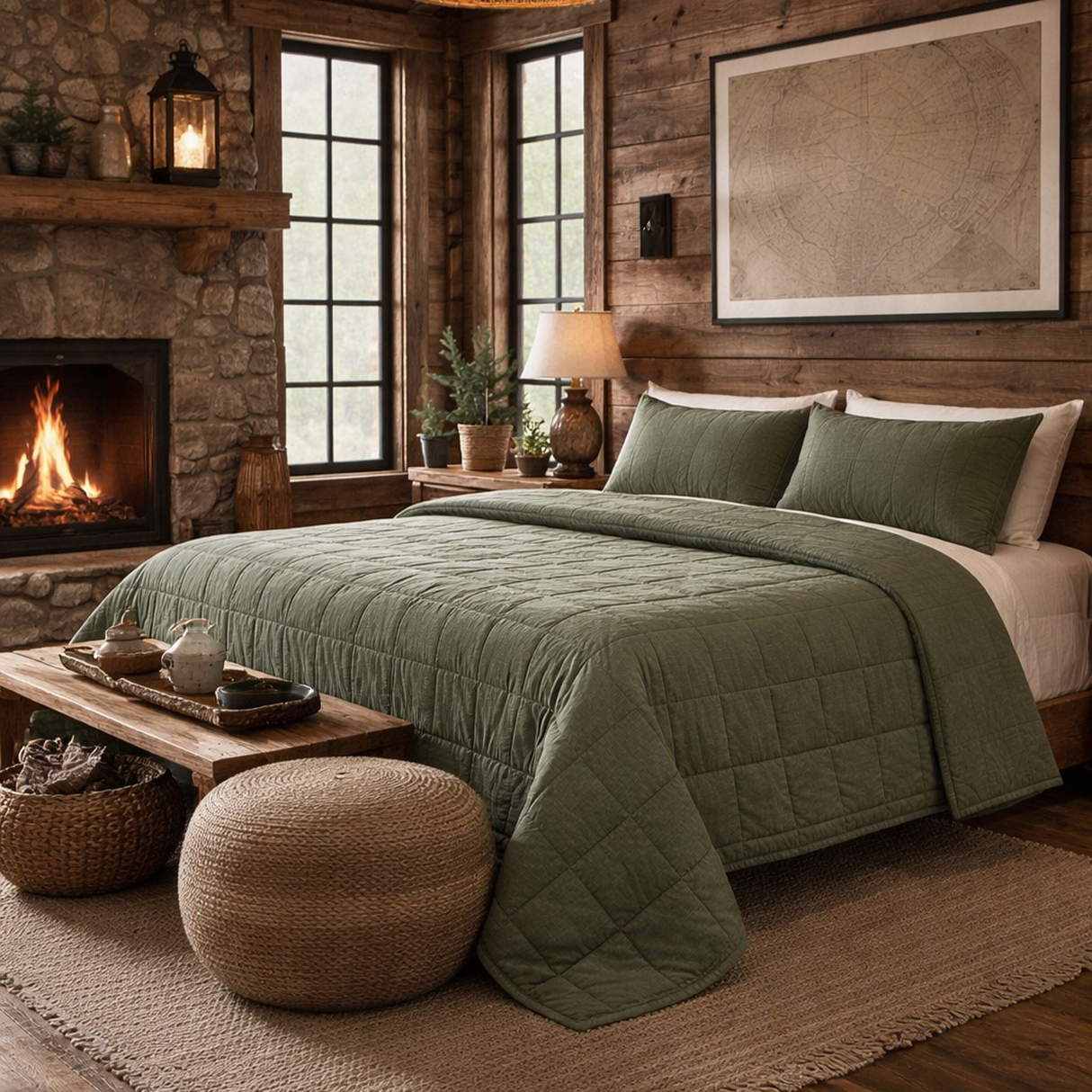 Ann Gish Forest King Cotton Canvas Coverlet Set