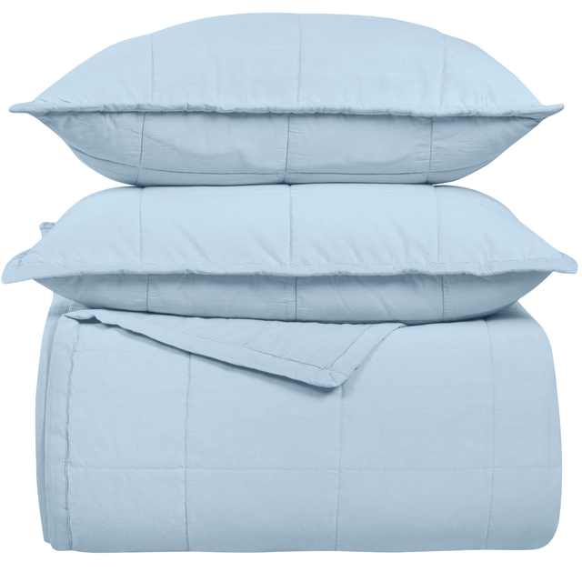 Ann Gish Powder King Cotton Canvas Coverlet Set