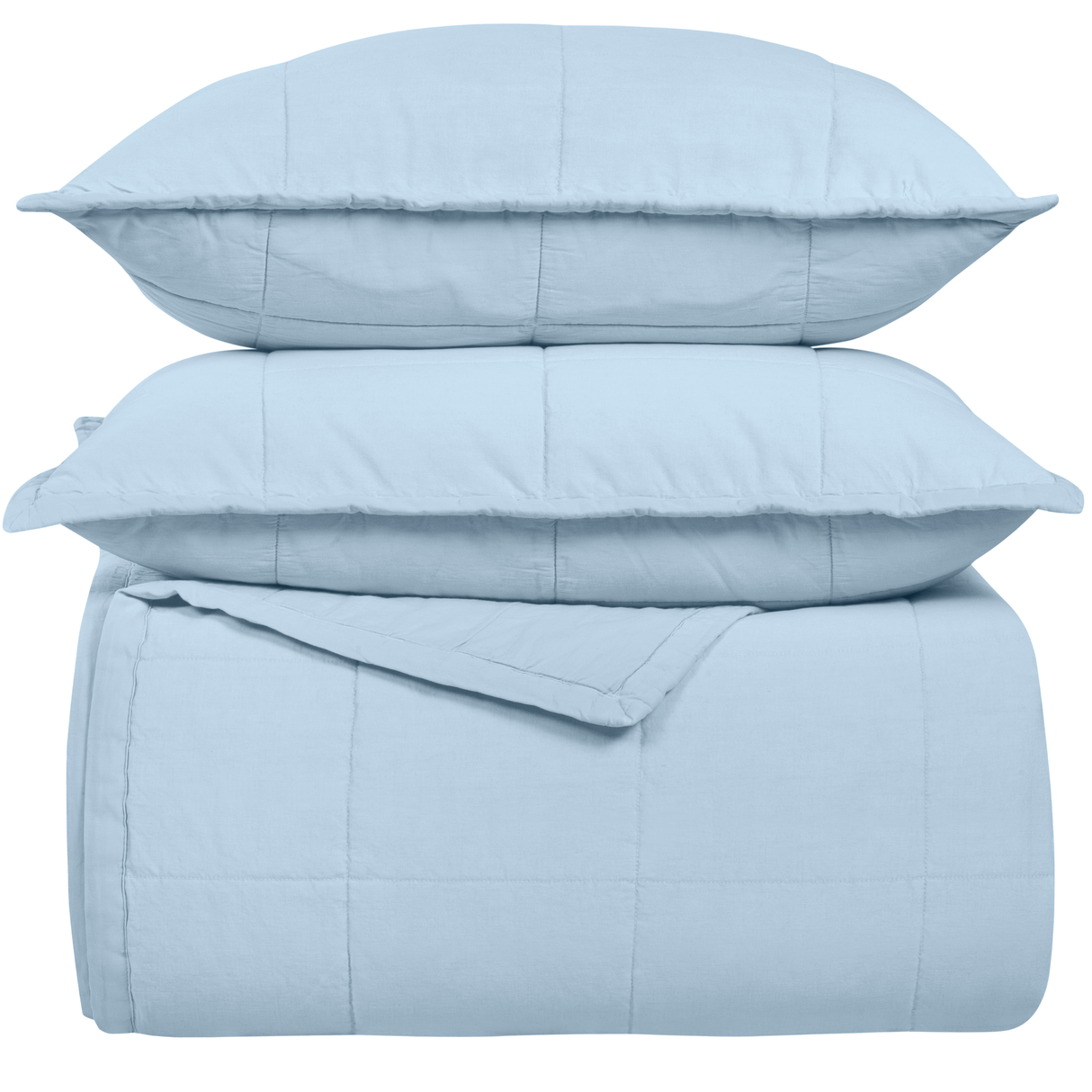 Ann Gish Powder Queen Cotton Canvas Coverlet Set