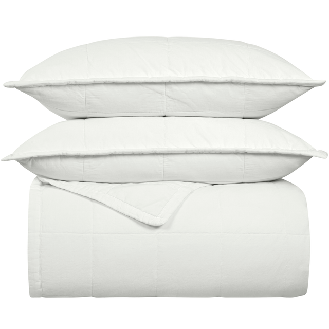 Ann Gish Bone Twin Cotton Canvas Coverlet Set