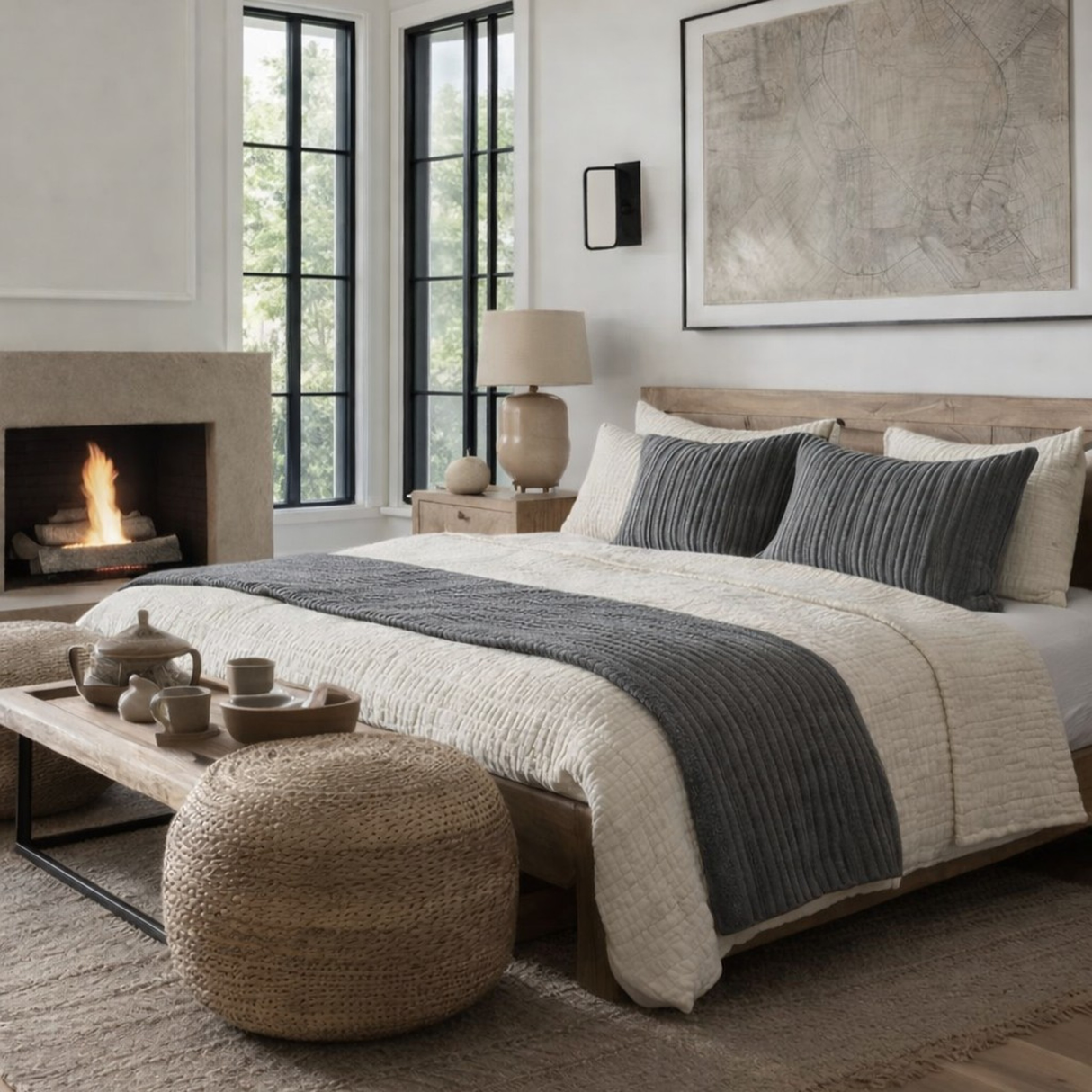 Ann Gish Bone Queen Pickstitch Coverlet Set