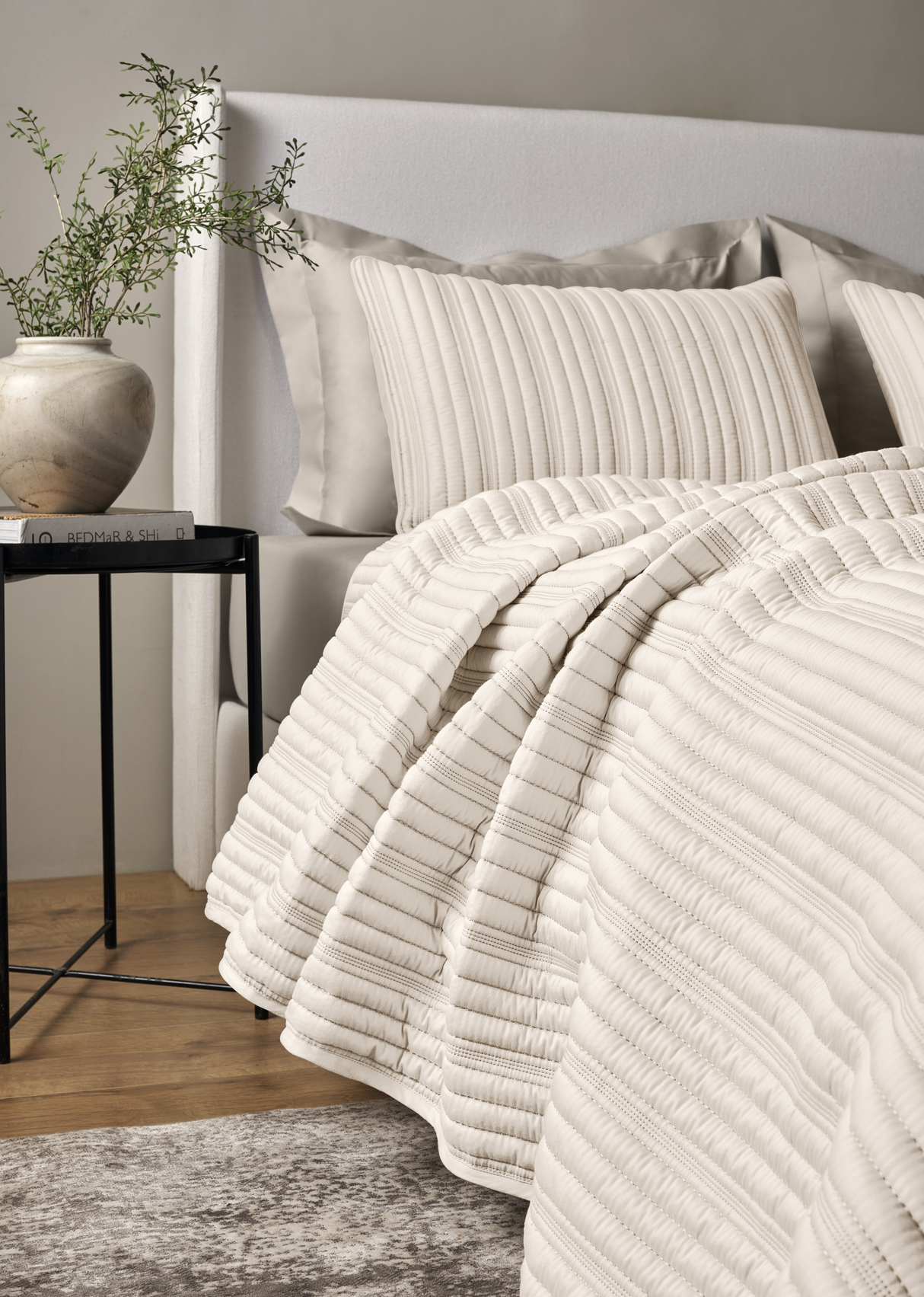 Ann Gish Bone Twin Rib Coverlet Set