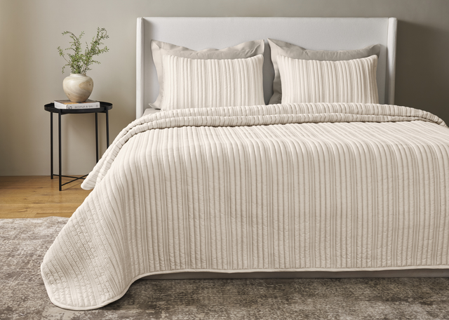 Ann Gish Bone Twin Rib Coverlet Set