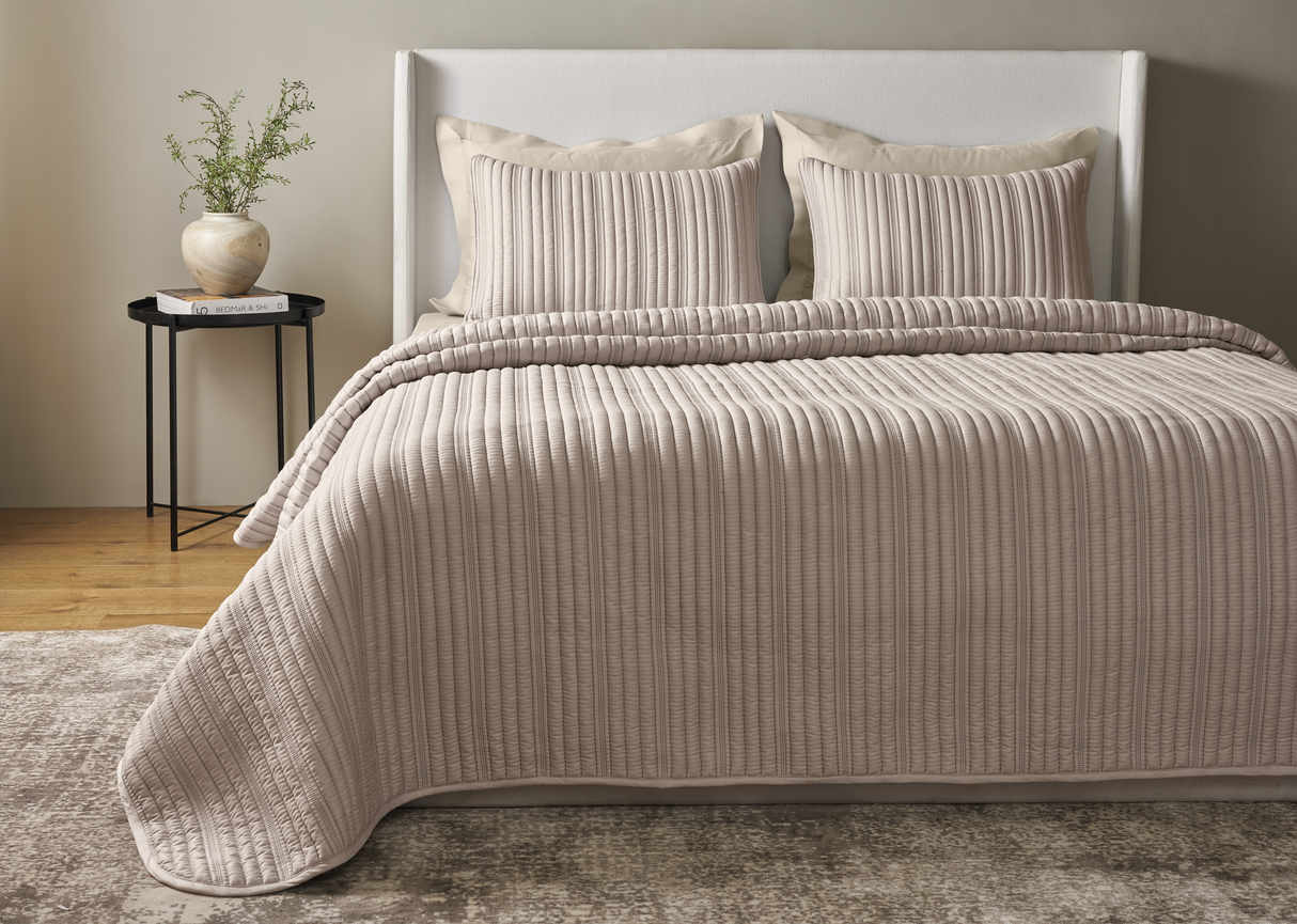 Ann Gish Pumice Twin Rib Coverlet Set