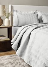 Ann Gish Ice Twin Scallop Coverlet Set
