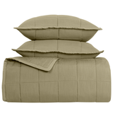 Ann Gish Olive King Slub Tencel Coverlet Set