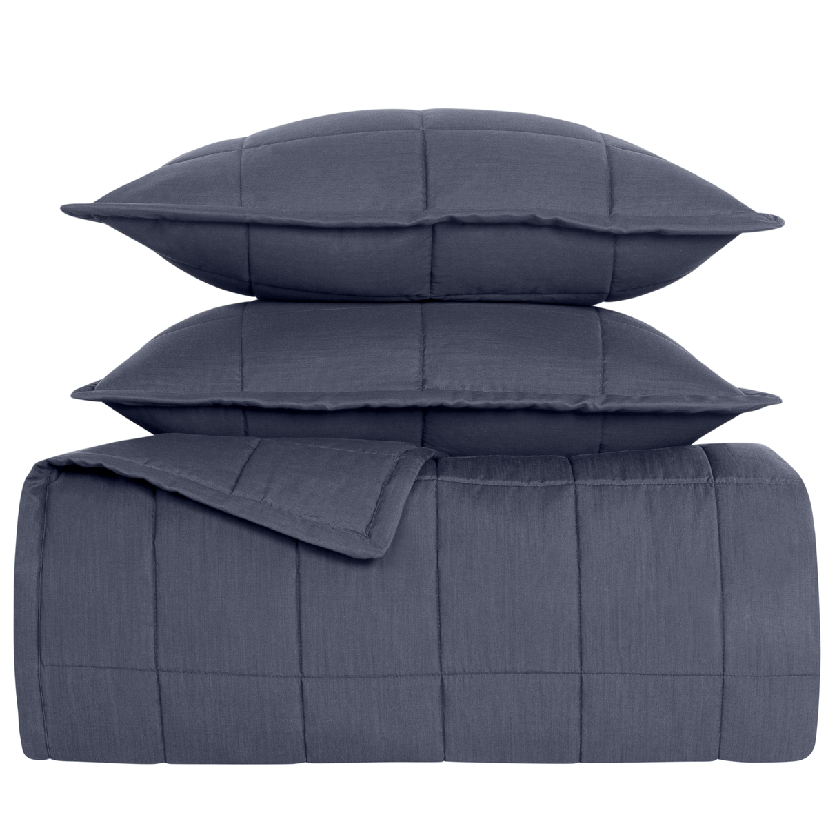 Ann Gish Marine Queen Slub Tencel Coverlet Set