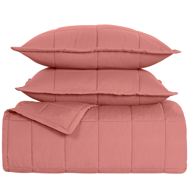 Ann Gish Persimmon King Slub Tencel Coverlet Set