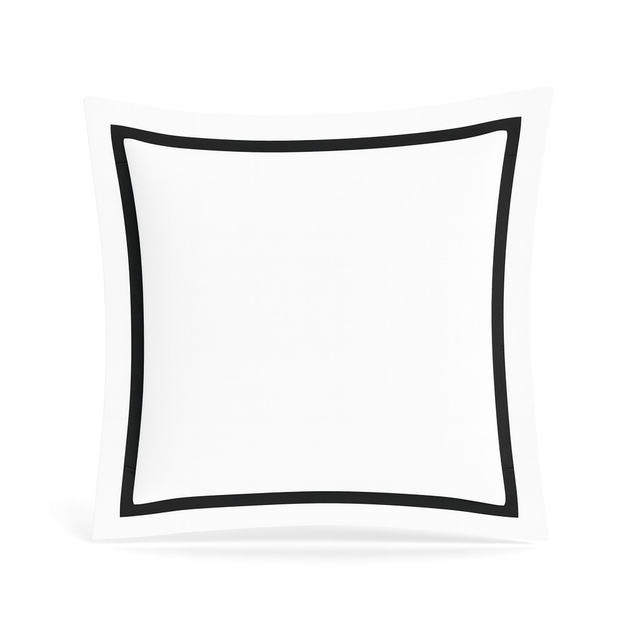 Ann Gish White/Black Euro Ready-to-Bed 2.0 Cotton & Trim Sham