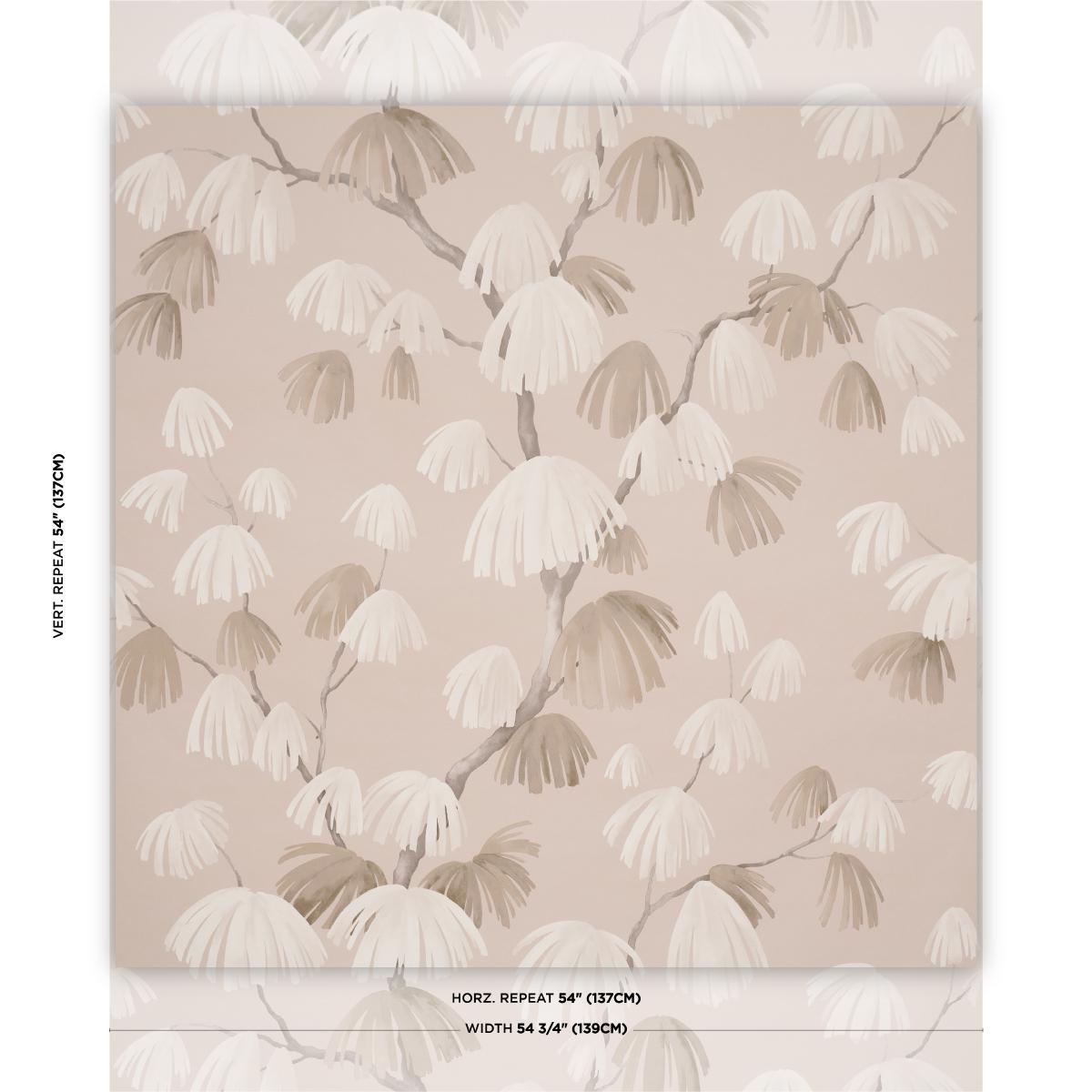 Schumacher Weeping Pine Taupe Wallpaper