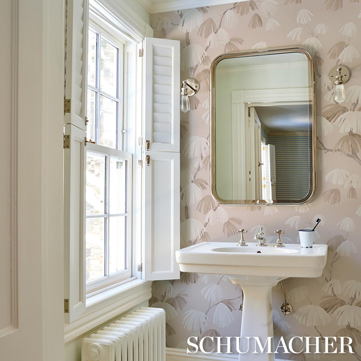 Schumacher Weeping Pine Taupe Wallpaper