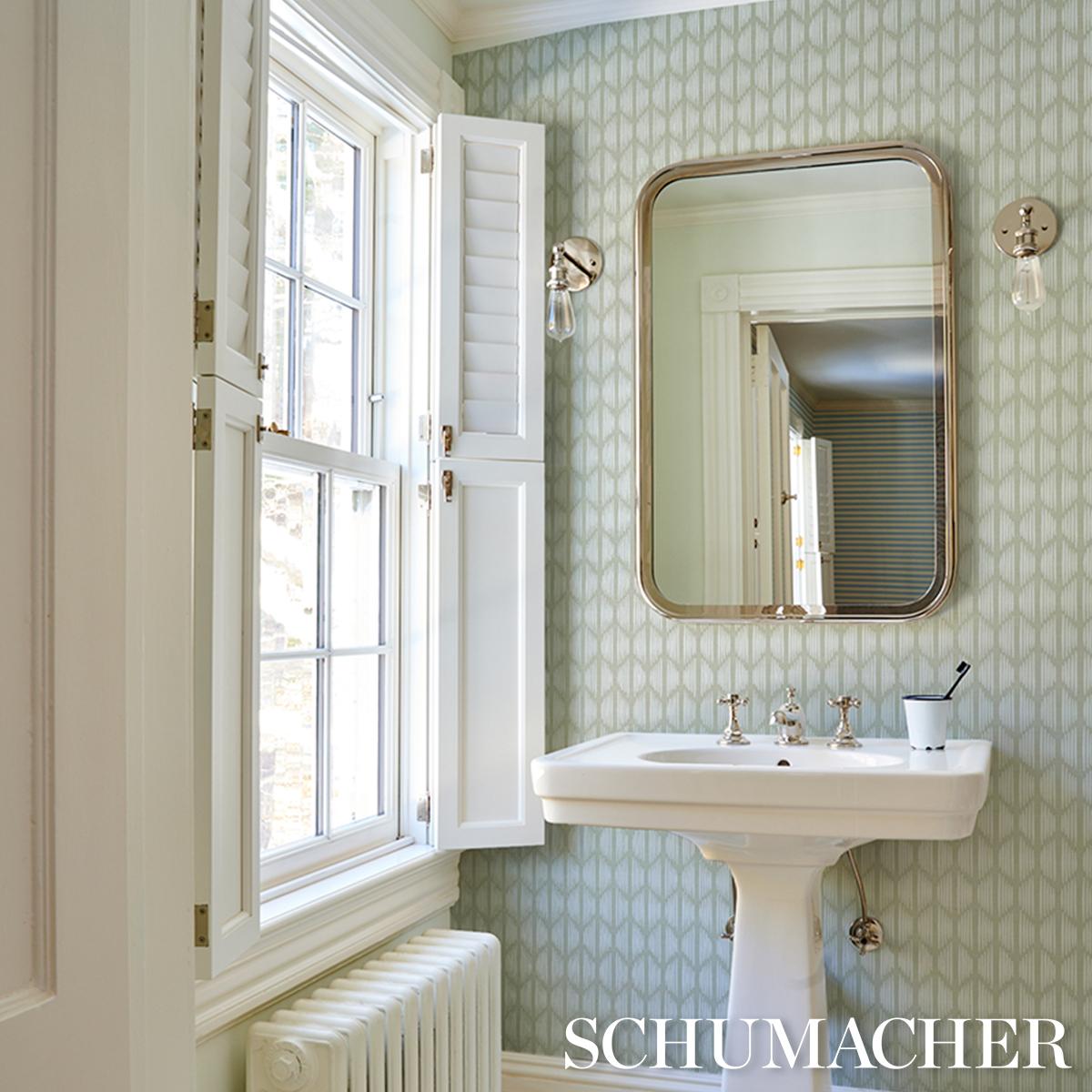 Schumacher Ovington Sisal Celadon Wallpaper – DecoratorsBest