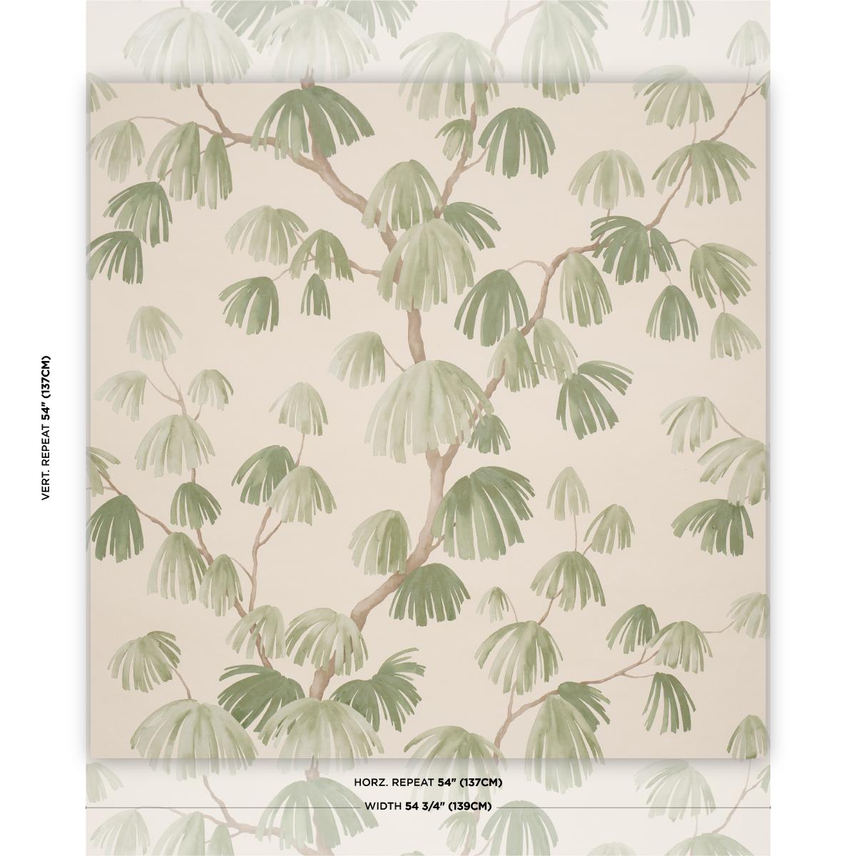 Schumacher Weeping Pine Green Wallpaper