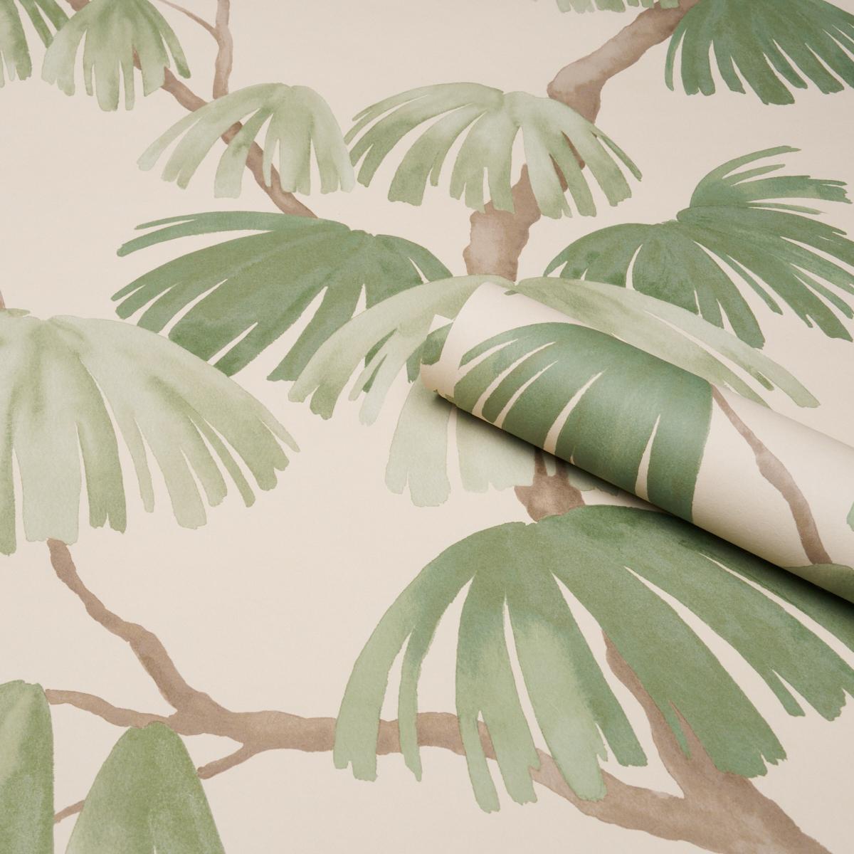Schumacher Weeping Pine Green Wallpaper