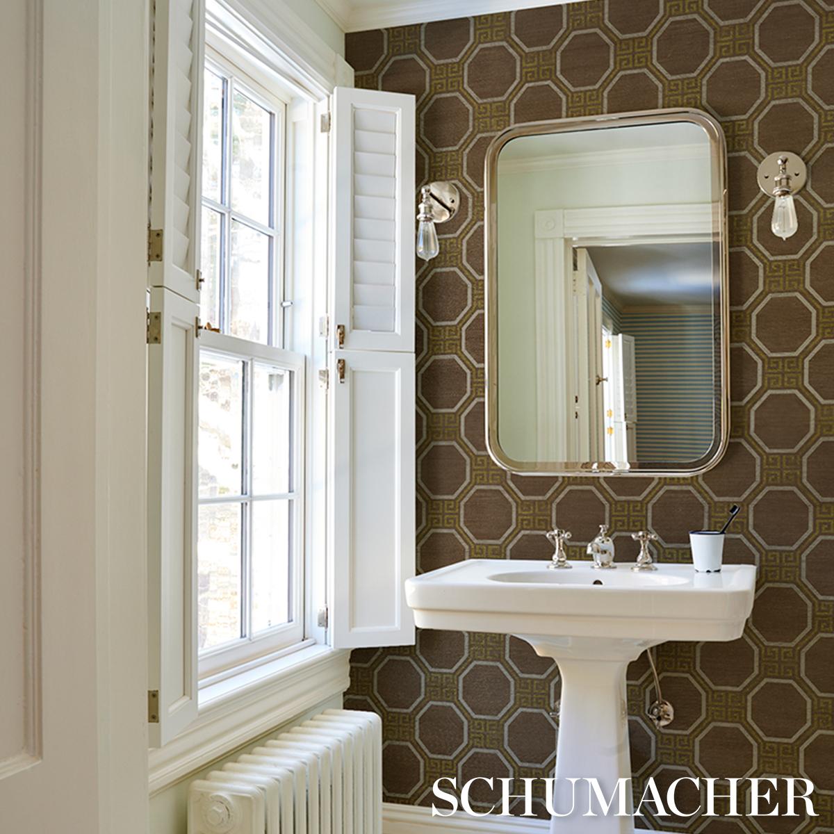 Schumacher Octavia Sisal Sepia Wallpaper