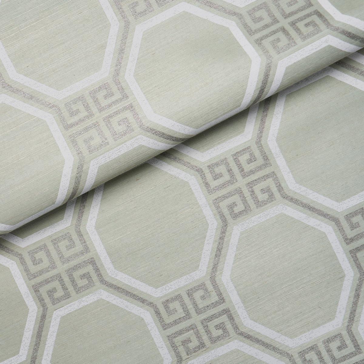 Schumacher Octavia Sisal Mint Wallpaper