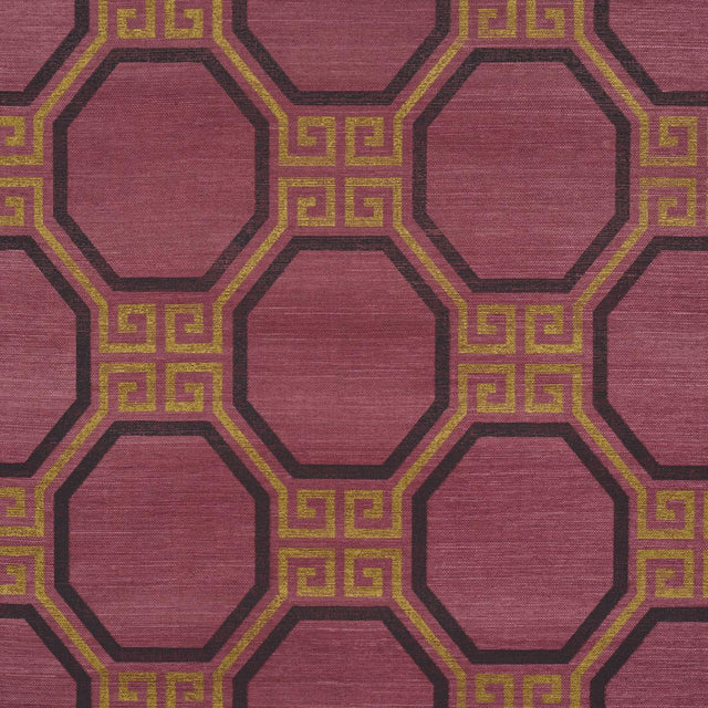 Schumacher Octavia Sisal Golden Plum Wallpaper