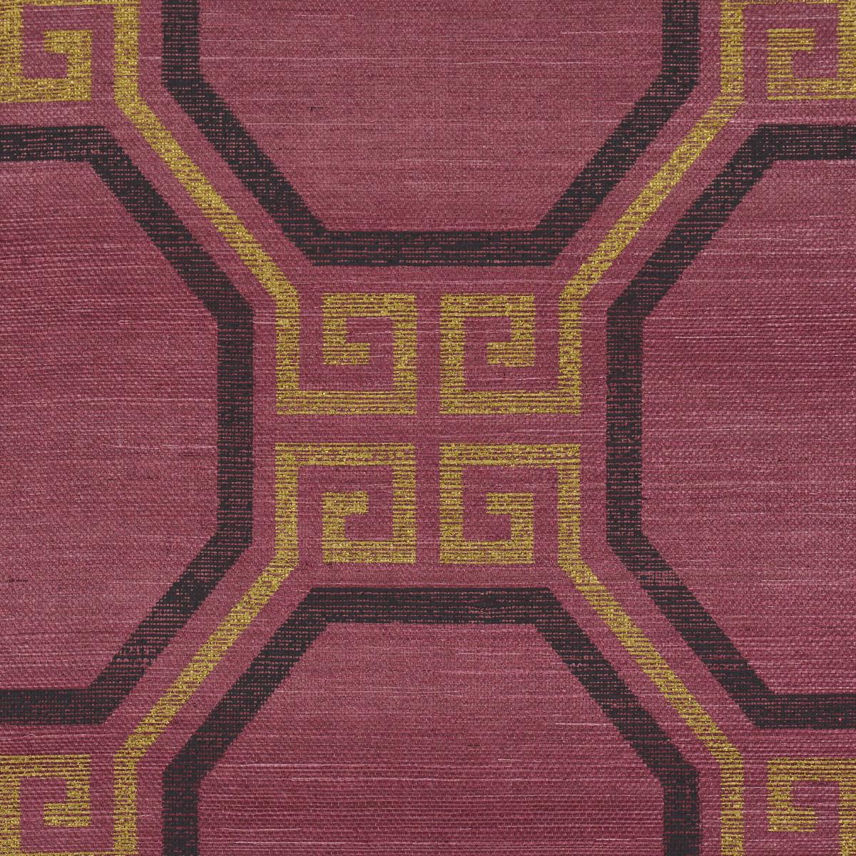 Schumacher Octavia Sisal Golden Plum Wallpaper