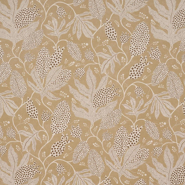 Schumacher Polka Dot Jungle Caramel Wallpaper