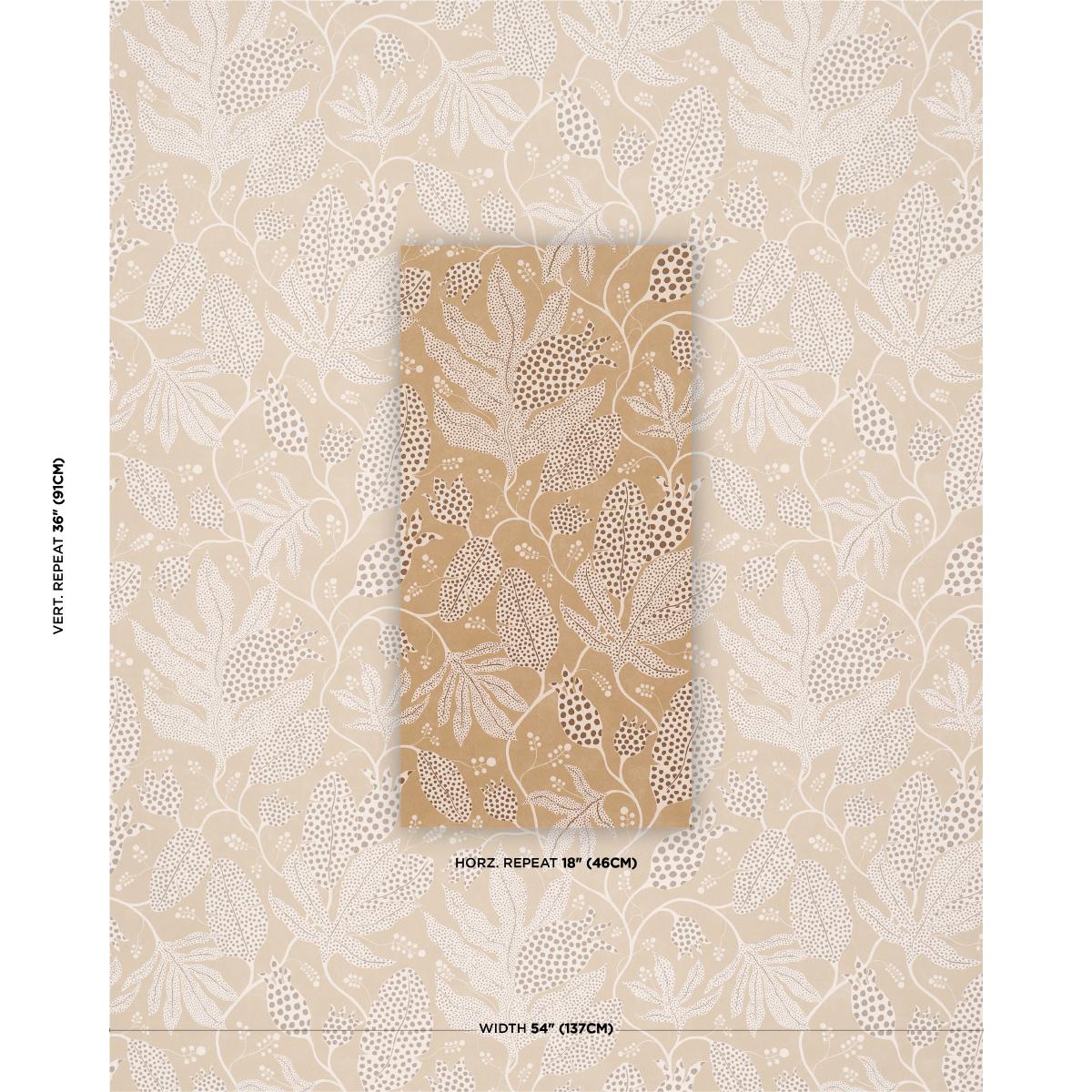 Schumacher Polka Dot Jungle Caramel Wallpaper