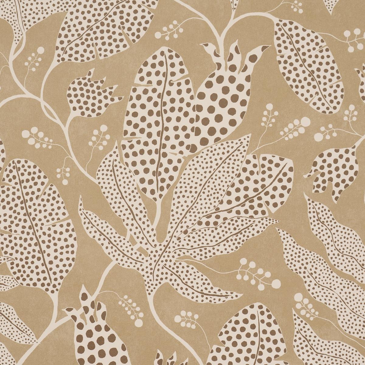 Schumacher Polka Dot Jungle Caramel Wallpaper