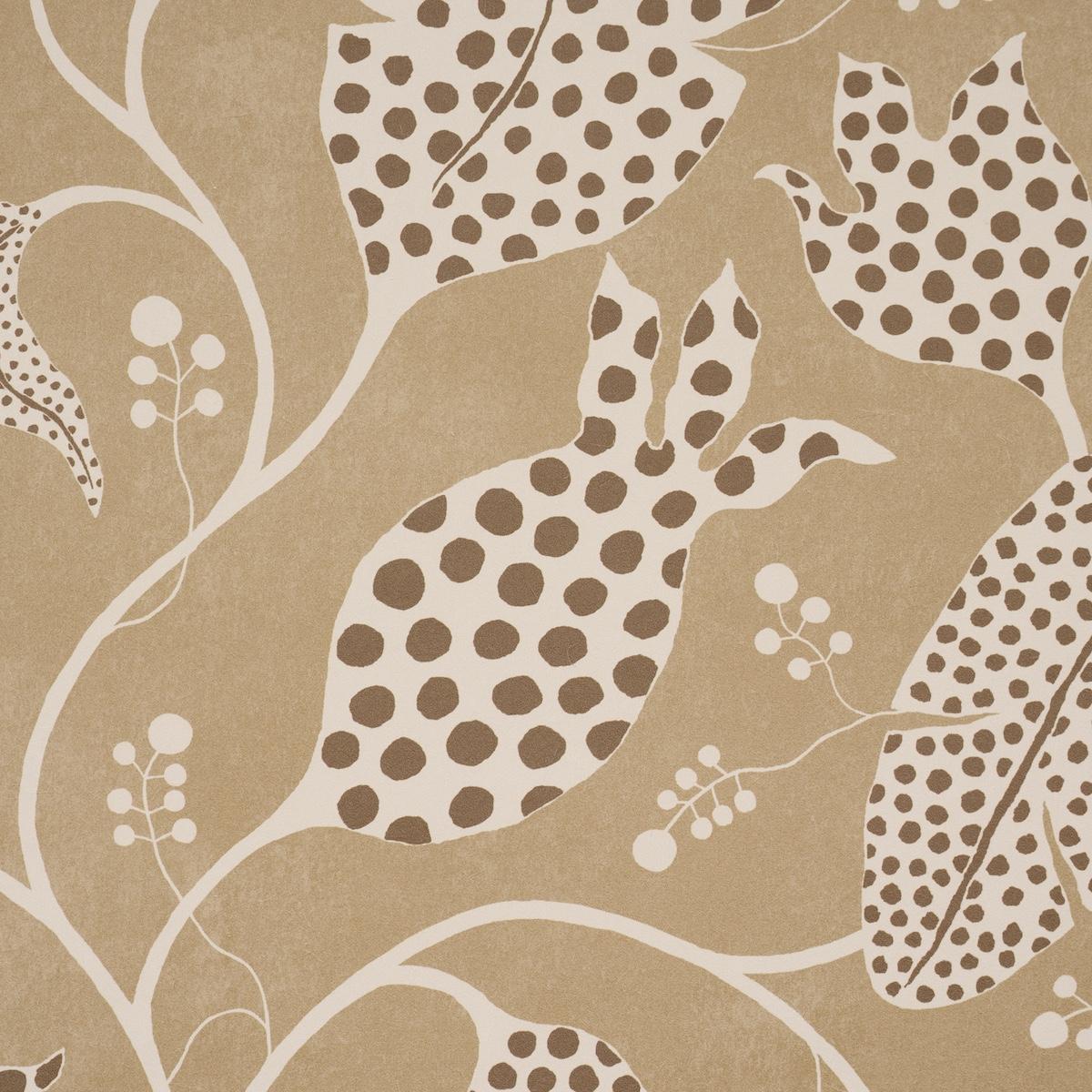Schumacher Polka Dot Jungle Caramel Wallpaper