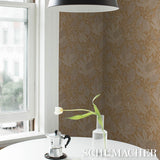 Schumacher Polka Dot Jungle Caramel Wallpaper