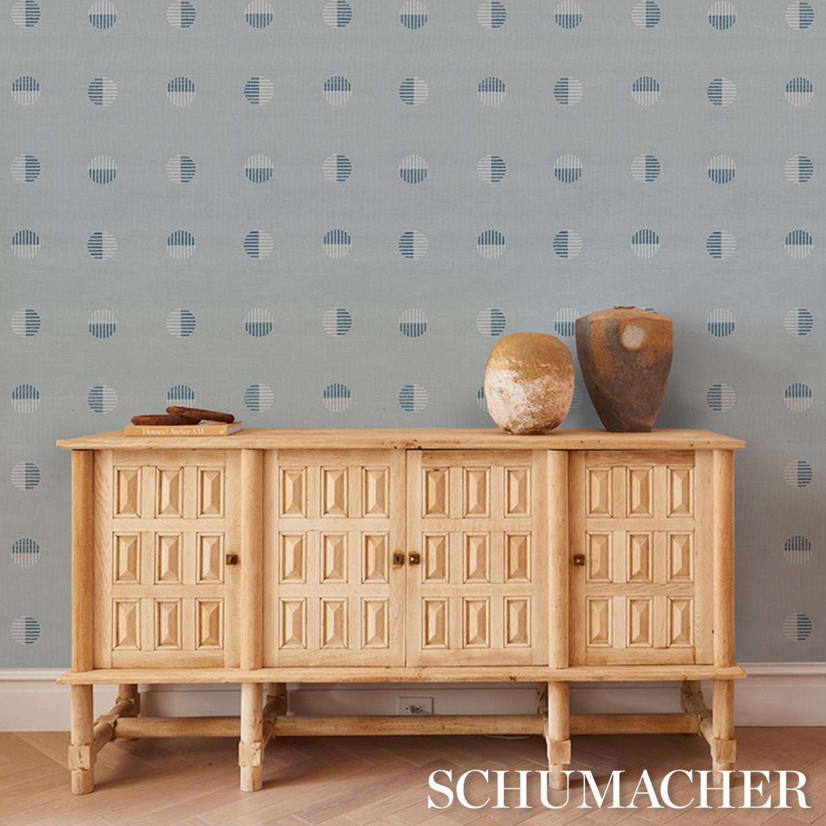 Schumacher Ando Hand Blocked Sisal Chambray Wallpaper