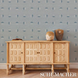 Schumacher Ando Hand Blocked Sisal Chambray Wallpaper