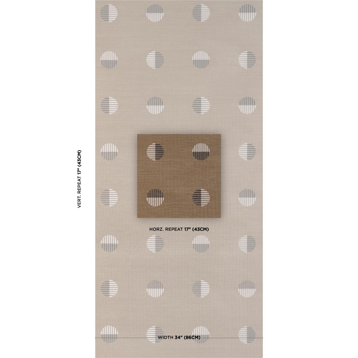 Schumacher Ando Hand Blocked Sisal Ivory & Charcoal On Natural Wallpaper