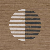Schumacher Ando Hand Blocked Sisal Ivory & Charcoal On Natural Wallpaper