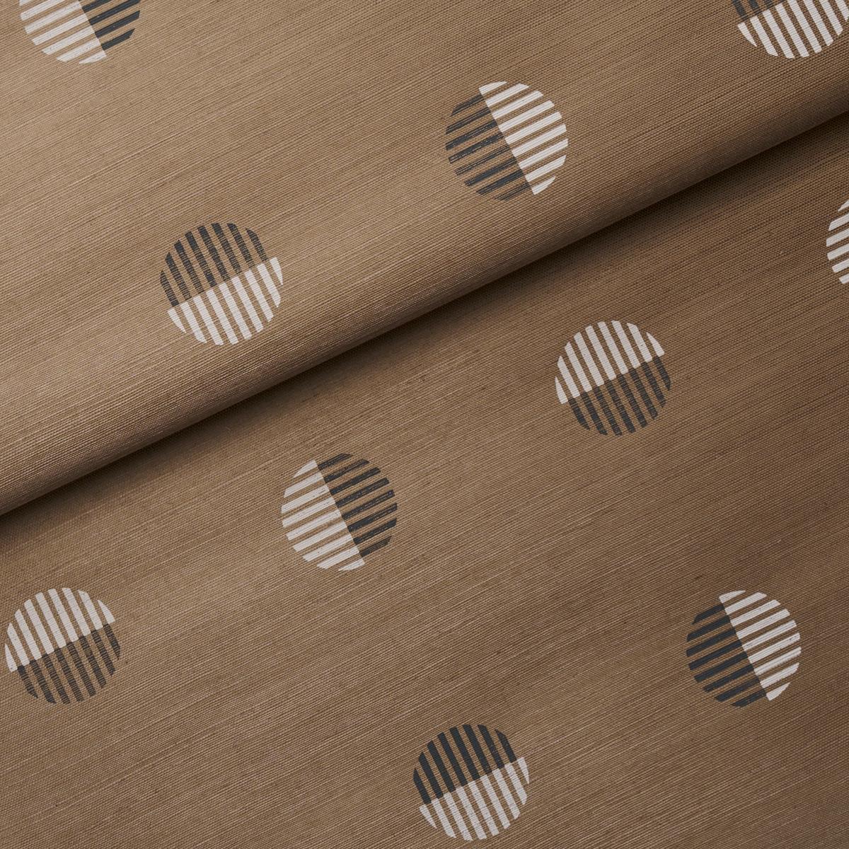 Schumacher Ando Hand Blocked Sisal Ivory & Charcoal On Natural Wallpaper