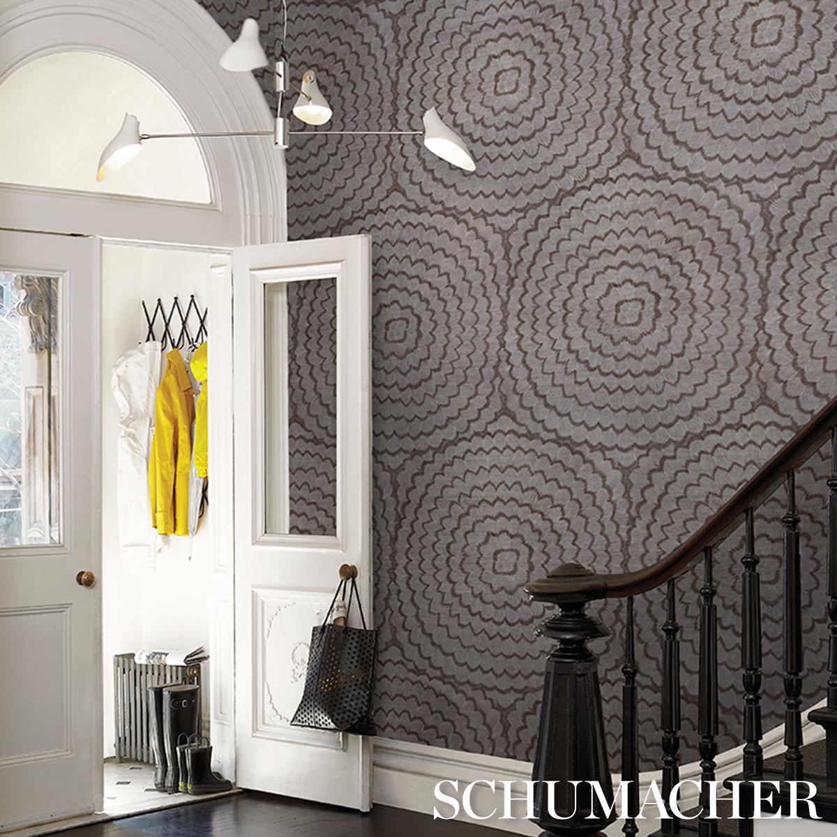 Schumacher Feather Bloom Sisal Haze Wallpaper