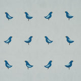 Schumacher Birds Print Navy On Sky Wallpaper
