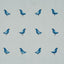 Schumacher Birds Print Navy On Sky Wallpaper