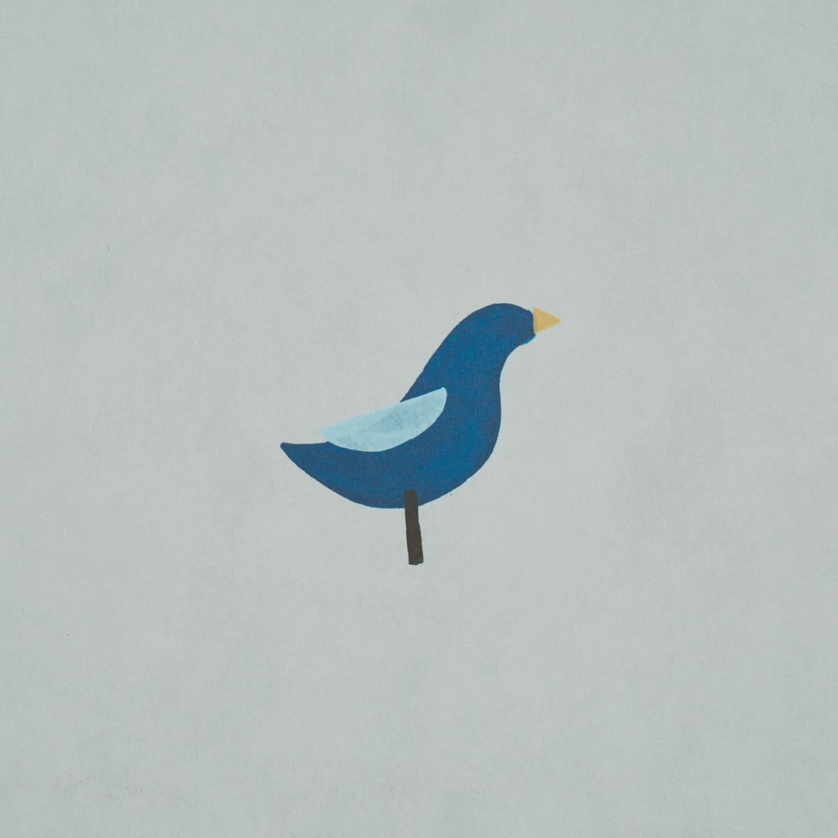 Schumacher Birds Print Navy On Sky Wallpaper