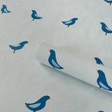Schumacher Birds Print Navy On Sky Wallpaper