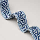 Schumacher Indigo Larson Handwoven Tape