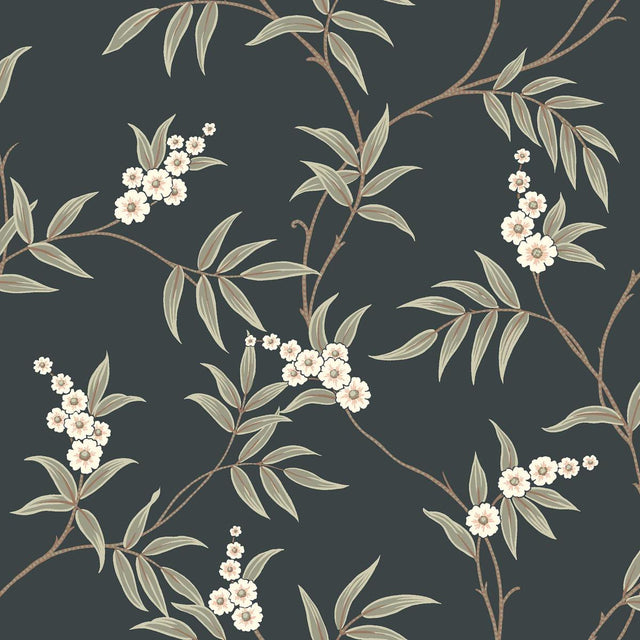 Schumacher Floral Tree Spruce Wallpaper
