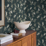 Schumacher Floral Tree Spruce Wallpaper