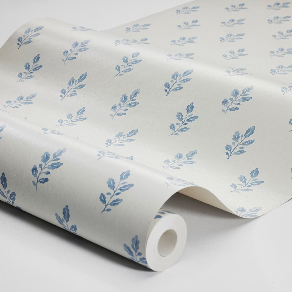 Schumacher Little Oak Blue Wallpaper