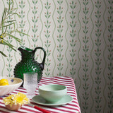 Schumacher Flower Buds Green Wallpaper