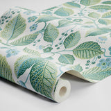 Schumacher Elm Tree Blue And Green Wallpaper