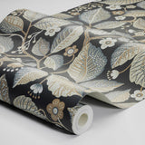 Schumacher Elm Tree Charcoal And Neutral Wallpaper