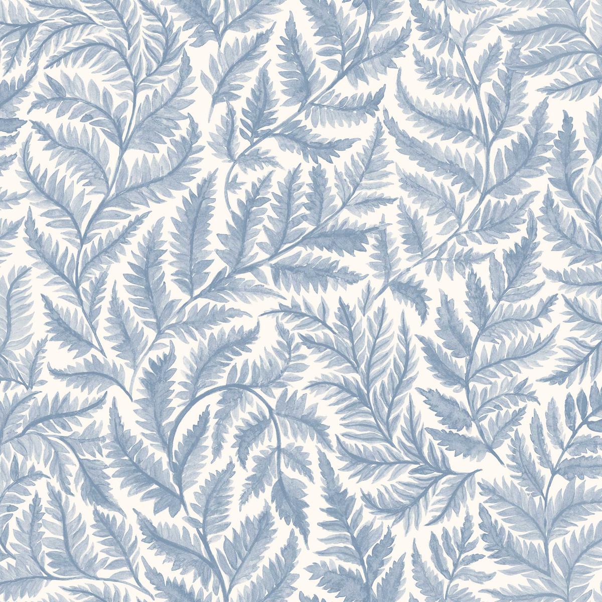 Schumacher Ferns Blue Wallpaper