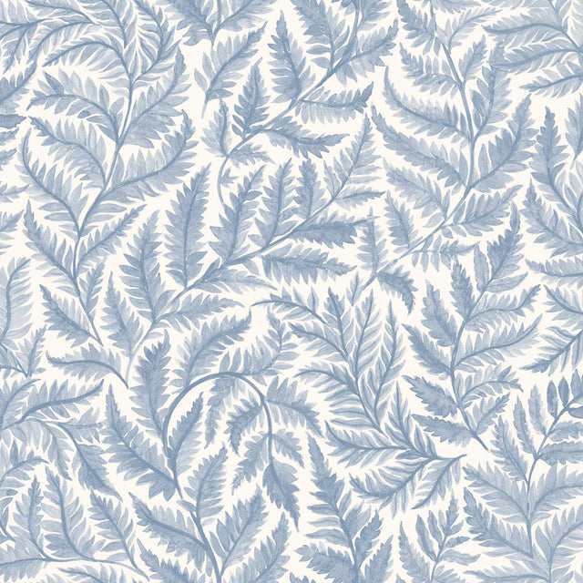 Schumacher Ferns Blue Wallpaper