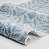 Schumacher Ferns Blue Wallpaper